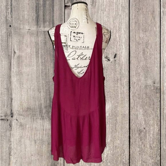 Free People Delphine Embellished Plum Purple Slip Dress Size Medium - Picture 5 of 14